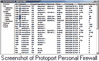 Personal firewall software:  Protoport firewall